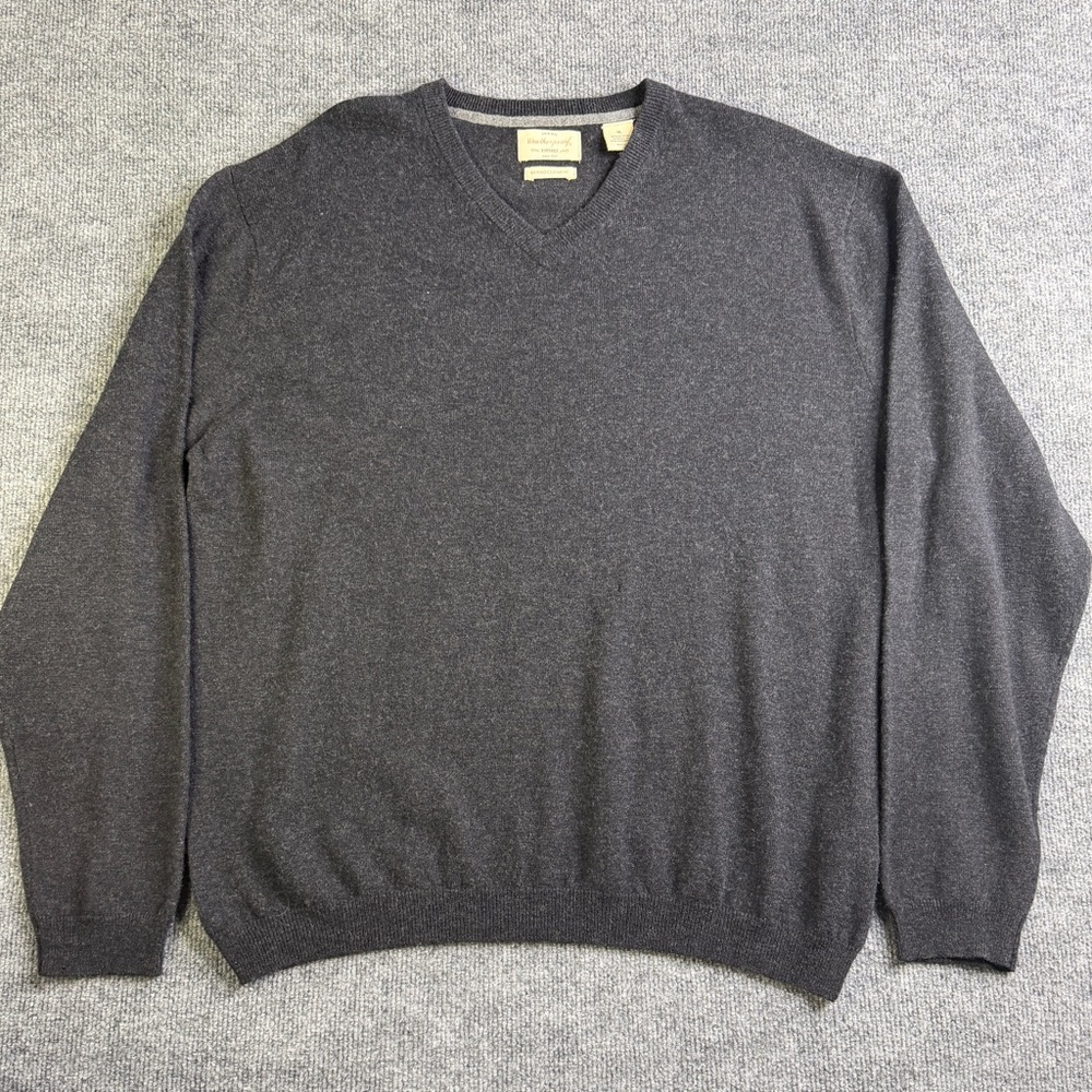 Weatherproof Vintage Sweater Mens XL Gray Long Sleeve Merino Wool Blend